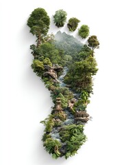 Green Footprint Jungle River Valley Landscape