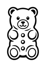 Simple Black Outline Gummy Bear Candy Icon