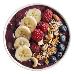 Plakat PNG Vegan peanut acai bowl blueberry fruit plant.