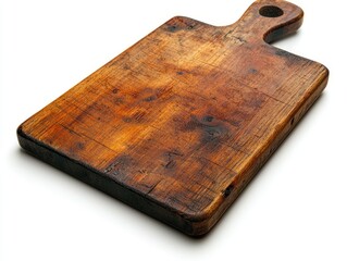 Used wooden cutting board with handle
