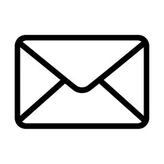 Simple Black and White Envelope Icon for Email, Mail, and Communication