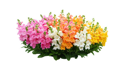 Vibrant Rainbow of Snapdragon Flowers in Full Bloom