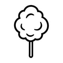 Simple Black and White Cotton Candy Icon