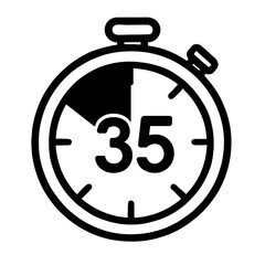 Digital 35 Seconds Timer Countdown Icon