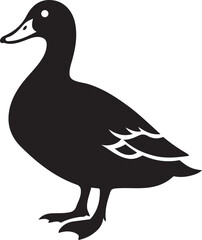 Duck silhouette black and white, Simple duck profile minimalist design