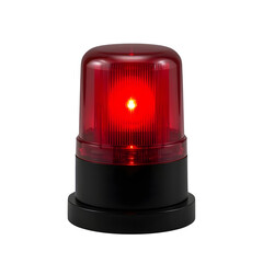Red emergency beacon light isolated on transparent background