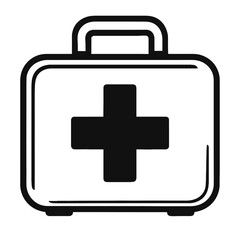 Simple Black Outline First Aid Kit Icon