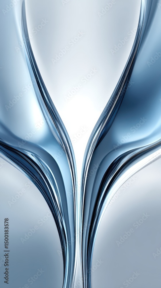 Poster elegant curves flowing dynamically, creating sleek abstract pattern representing fluid movement in c