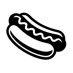 Classic Hot Dog Outline Icon for Fast Food & Snacks