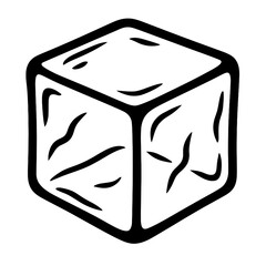 Simple Ice Cube Symbol for Cold Beverages and Refreshment