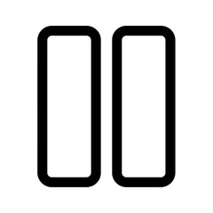 Outline Pause Button Icon for Digital Media Control