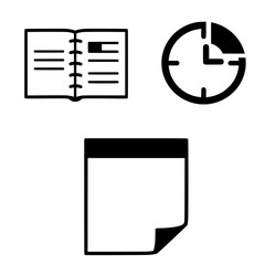 Fototapeta premium Scheduling & Time Blocking Planning Vector Icon Set