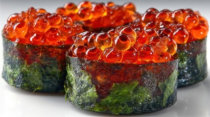 Ikura Gunkan Sushi, Close-up, Studio, Gourmet Food