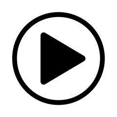 Simple Black Outline Play Button Icon