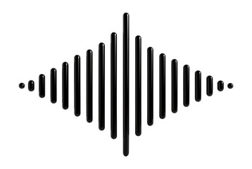 Abstract Black Vertical Bars Forming Symmetrical Geometric Pattern with Modern Minimalist Aesthetic, Isolated on Transparent and White Background