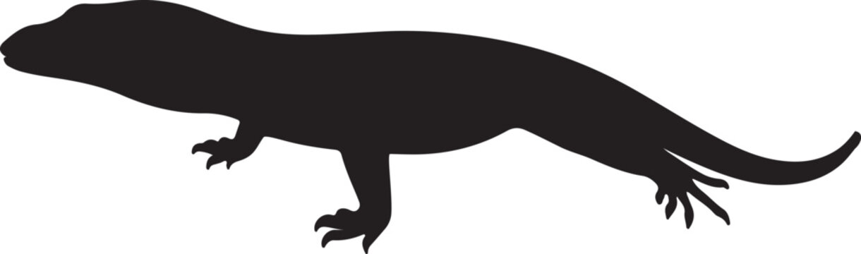 Bosc Monitor side view vector silhouette on white background