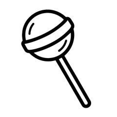 Simple Black Outline Lollipop Candy Icon