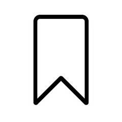 Simple Black Bookmark Outline Icon for Saving and Favorite Content