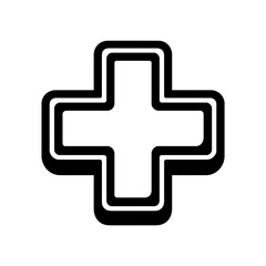 Fototapeta premium Bold Outline Medical Cross Icon for Healthcare and First Aid