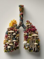 Lungs, Fungi, Autumn, Nature, Studio, White Background, Health