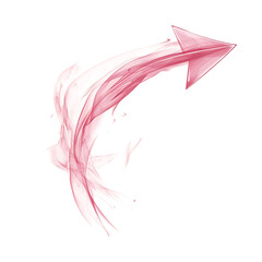 Artistic Arrow with Dynamic Motion in Soft Rose Color Isolated on Transparent Background