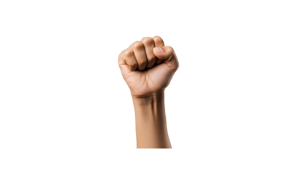 Close-up of a Raised Fist, Symbol of Strength, Protest, and Solidarity