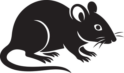 Mouse graphic silhouette black art, Simple mouse design black white