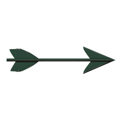 Minimalistic Arrow with a Subtle Shadow in Dark Grey Isolated on Transparent Background