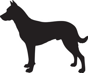 Carolina Dog side view vector silhouette on white background