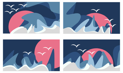 Summer nature landscape poster