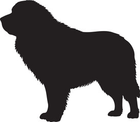Caucasian Shepherd Dog vector silhouette on white background