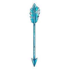Minimalistic Arrow with Refined Outline in Vibran Isolated on Transparent Background