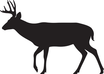 Columbian Black-tailed Deer Solid Vector Silhouette