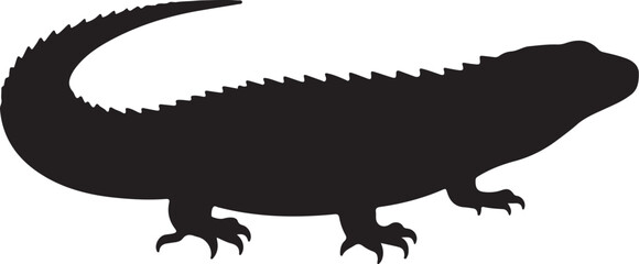 Crocodile Skink Solid Vector Silhouette
