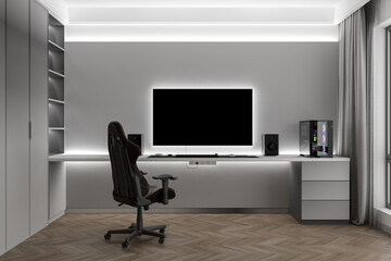 Modern Desk: Cool White Clarity