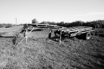 Old wooden farm trailer example