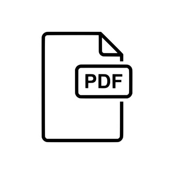PDF File Icon &ndash; Vector Outline Isolated