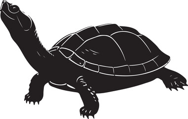 Diamondback Terrapin Top View Solid Vector Silhouette