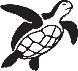 Flying sea turtle silhouette design, Marine creature underwater illustration