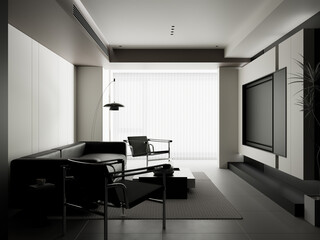 Modern Minimalist Living Room with Stylish Furniture