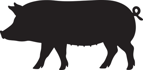 Duroc Pig vector silhouette on white background