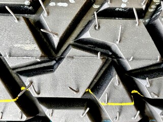 close-up view of a motorcycle tire tread