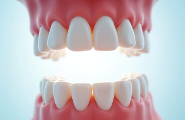 Obraz premium Inside mouth view with healthy teeth. Dental care concept. Close-up of a person open mouth with white teeth. Dentist, oral hygiene, healthcare, stomatology, whitening.