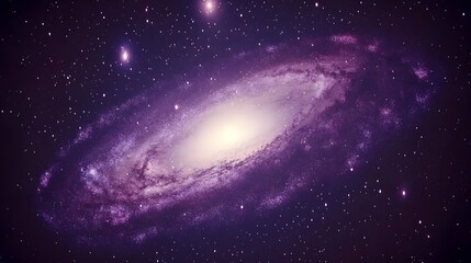 Naklejka premium Stunning Purple Galaxy Spiral Nebula Space Background