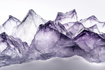 Obraz premium A stunning close-up of amethyst crystal formations resembling a majestic purple mountain range.