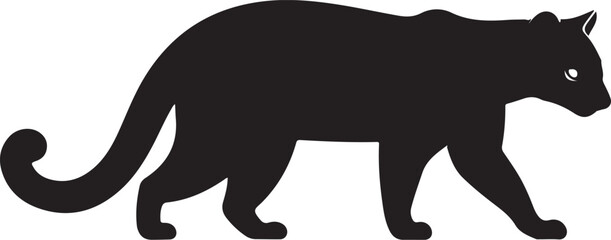 Fossa side view vector silhouette on white background