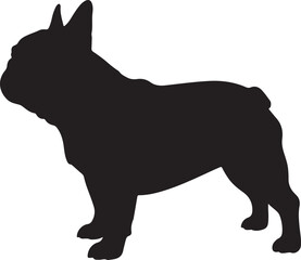 French Bulldog dog vector silhouette on white background