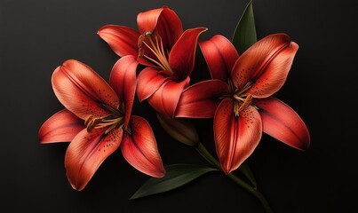 Lily motifs enhance the elegance of a funeral program. AI generated illustration.
