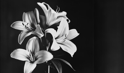 Lily motifs enhance the elegance of a funeral program. AI generated illustration.