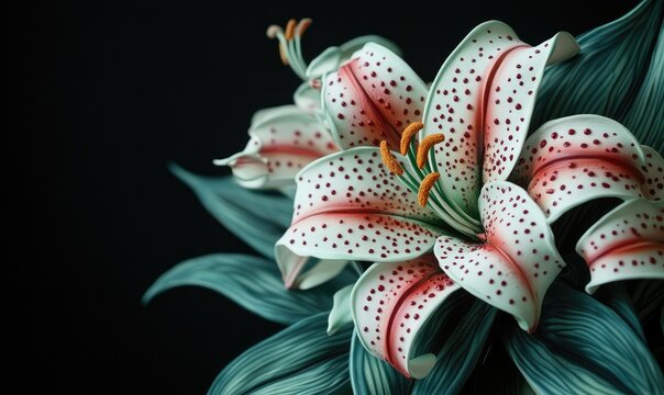 Lily motifs enhance the elegance of a funeral program. AI generated illustration.